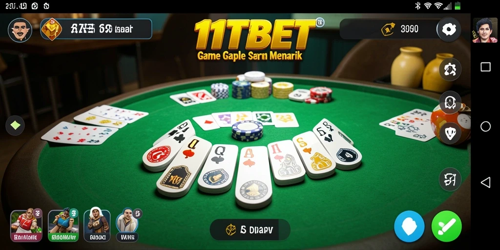 Screenshot gameplay 11TBET menunjukkan serunya bermain Gaple.