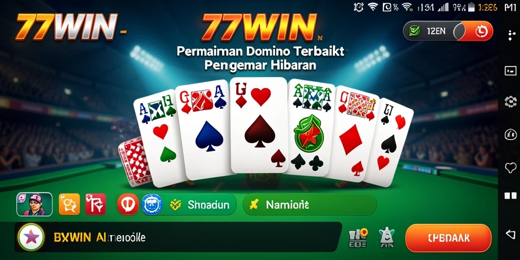 Tampilan gameplay Domino yang seru dan interaktif di 77WIN.