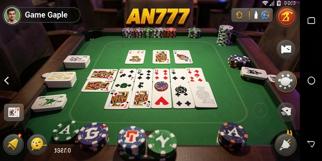 Screenshot gameplay AN777 menampilkan suasana seru permainan Gaple.