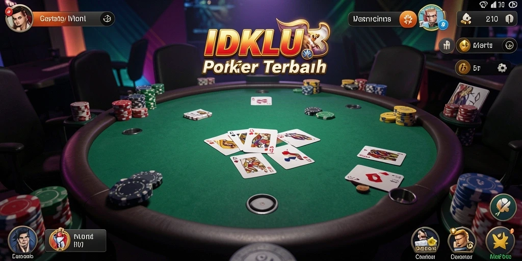 Screenshot menunjukkan gameplay seru dari aplikasi Poker IDKLUB.