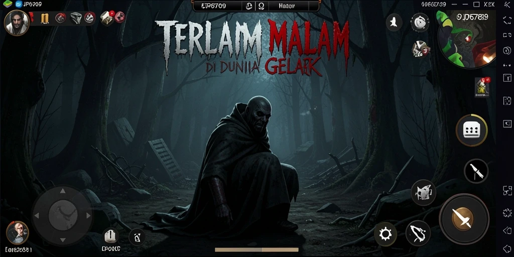Screenshot JP6789 menampilkan suasana gelap dan mencekam saat gameplay.