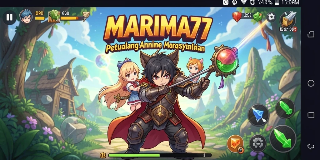 Gameplay seru MARIMA77 dengan karakter Anime yang dinamis.