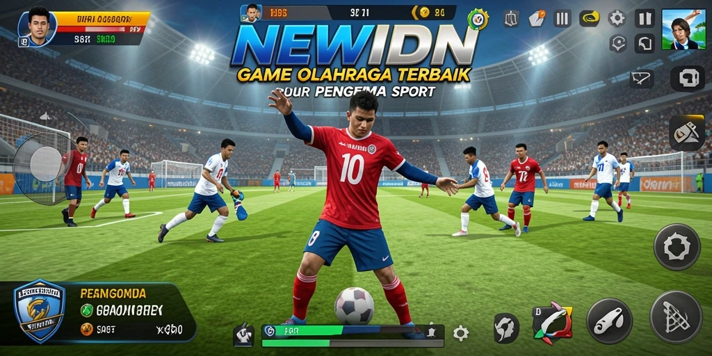 Tangkapan layar gameplay NEWIDN menampilkan pertandingan seru dalam olahraga.