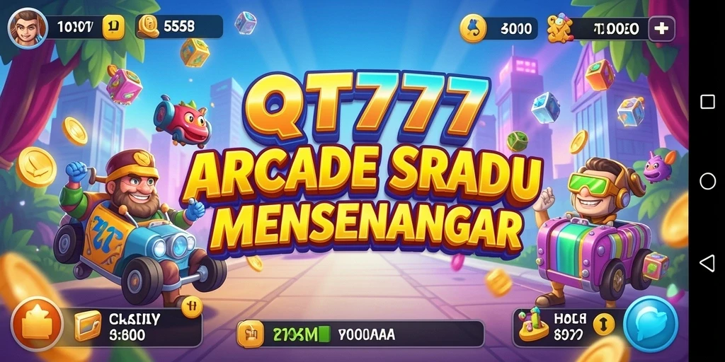 Tampilan gameplay QT777 yang mendebarkan dalam suasana Arcade.