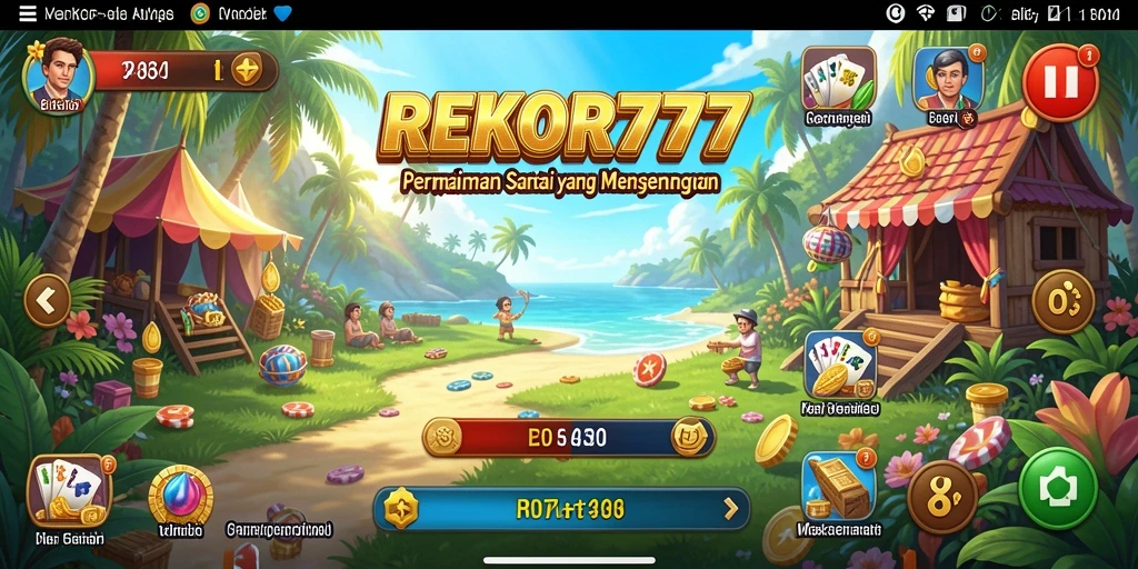 Tampilan gameplay REKOR777 yang penuh warna dan menarik.