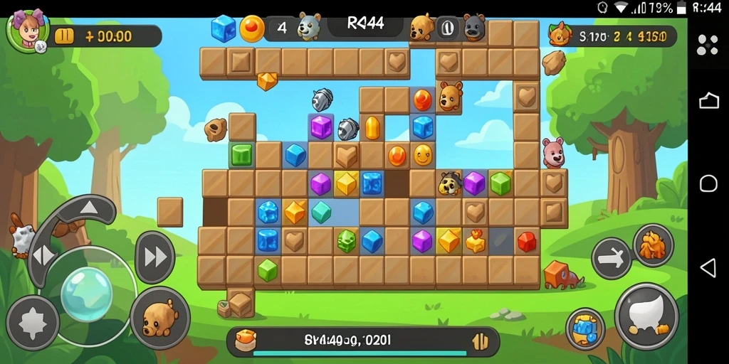 Tampilan gameplay RR44 dengan berbagai teka-teki menantang dan grafis menarik.