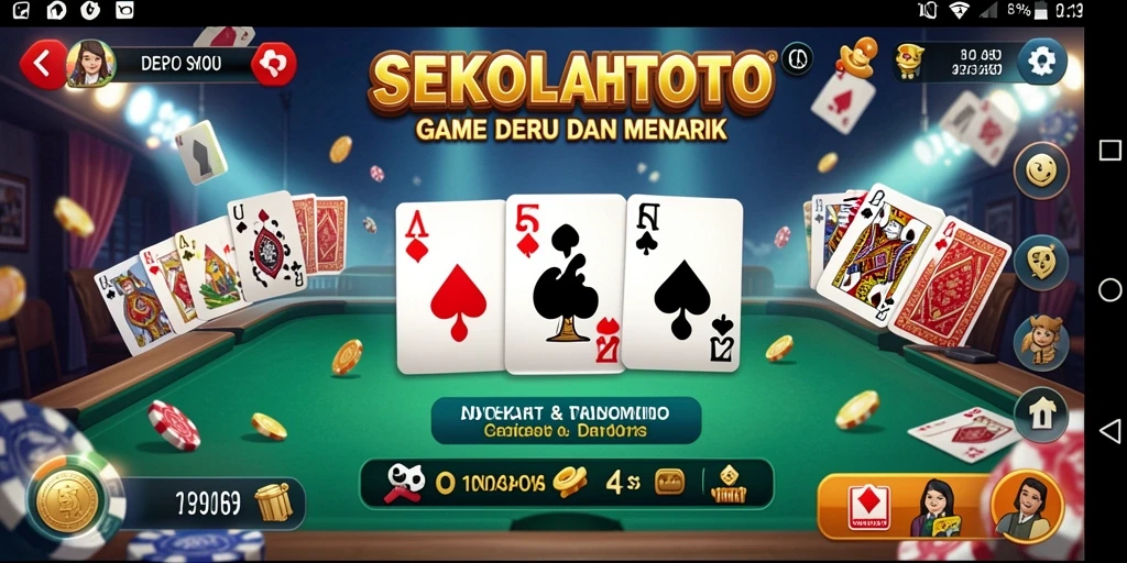 Tampilan gameplay seru dan interaktif dari SEKOLAHTOTO.