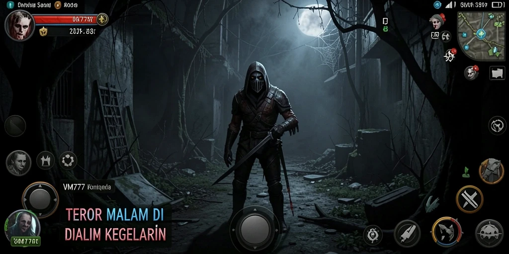 Screenshot menampilkan adegan menegangkan gameplay VM777.